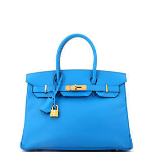 Hermes Birkin 30 Blue Epsom with Gold Hardware
